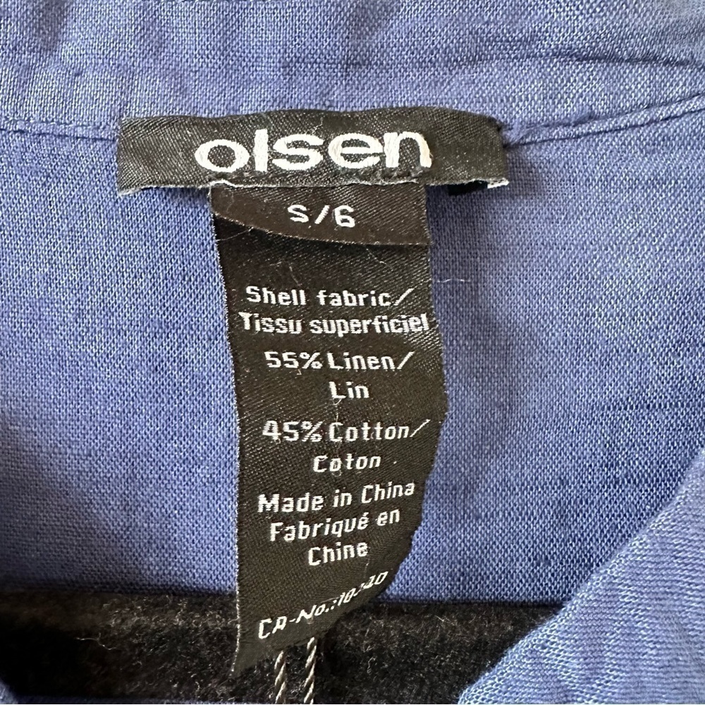 OLSEN-GLAM Safari Linen & Cotton Blouse (Size:Small) - Picture 8 of 9